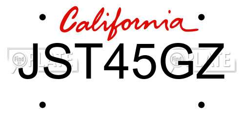 JST45GZ California License Plate