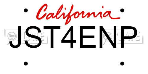 JST4ENP California License Plate