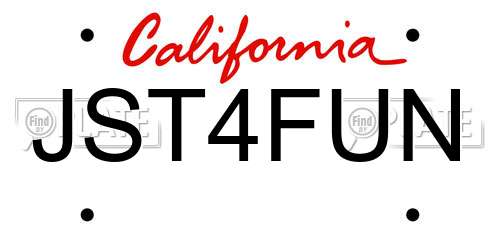JST4FUN California License Plate