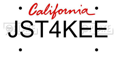 JST4KEE California License Plate