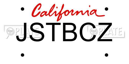 JSTBCZ California License Plate