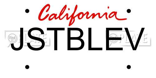 JSTBLEV California License Plate