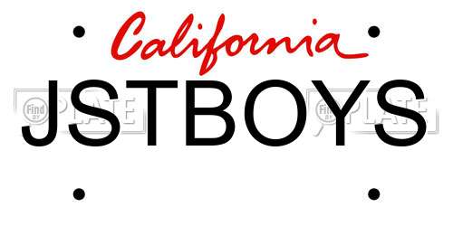 JSTBOYS California License Plate