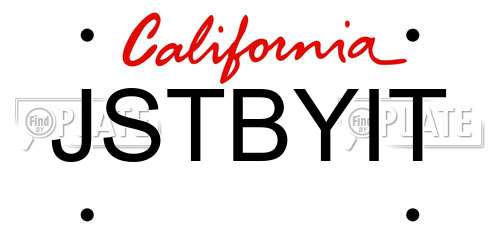 JSTBYIT California License Plate
