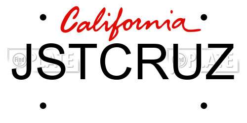 JSTCRUZ California License Plate