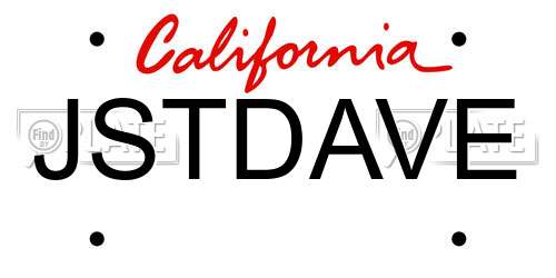 JSTDAVE California License Plate