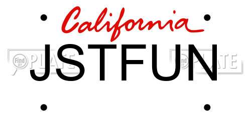 JSTFUN California License Plate
