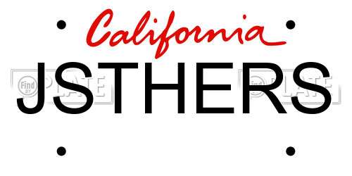 JSTHERS California License Plate