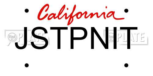 JSTPNIT California License Plate