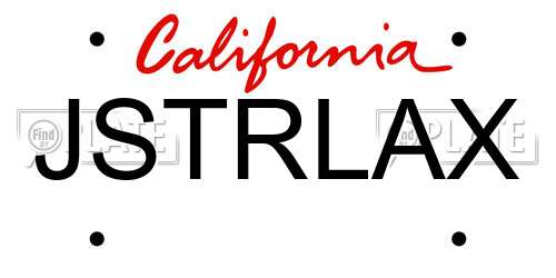 JSTRLAX California License Plate
