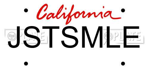 JSTSMLE California License Plate