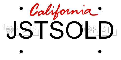 JSTSOLD California License Plate
