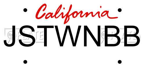 JSTWNBB California License Plate