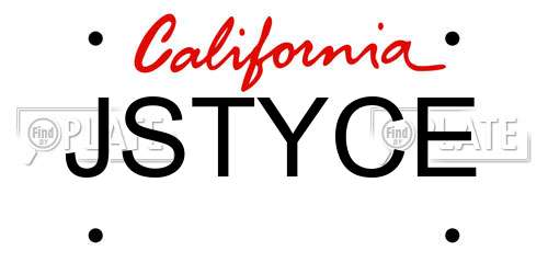 JSTYCE California License Plate