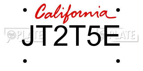JT2T5E California License Plate