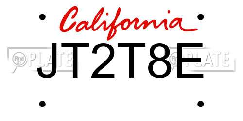 JT2T8E California License Plate