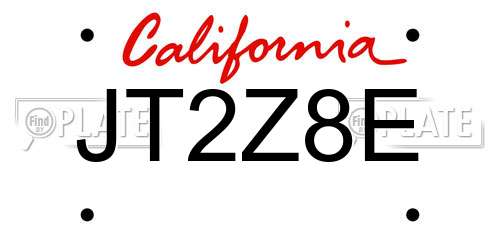 JT2Z8E California License Plate