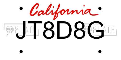 JT8D8G California License Plate