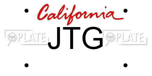 JTG California License Plate