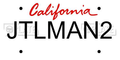 JTLMAN2 California License Plate