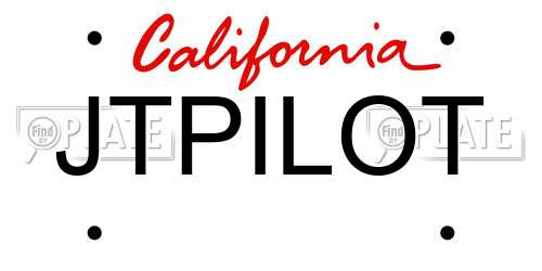 JTPILOT California License Plate