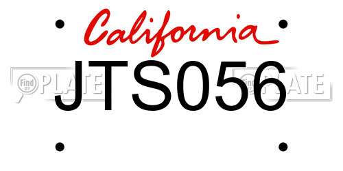 JTS056 California License Plate