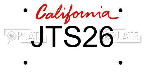 JTS26 California License Plate