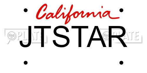 JTSTAR California License Plate