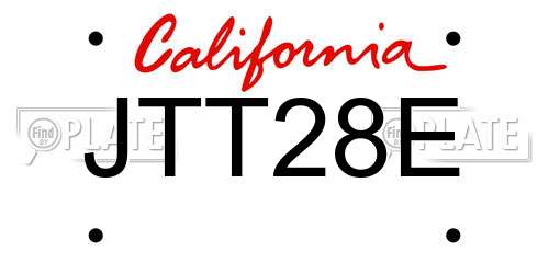 JTT28E California License Plate