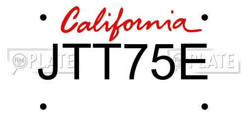 JTT75E California License Plate