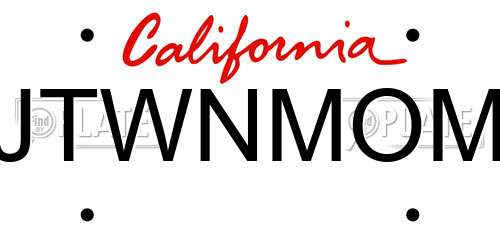 JTWNMOM California License Plate