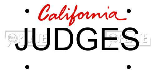 JUDGES California License Plate