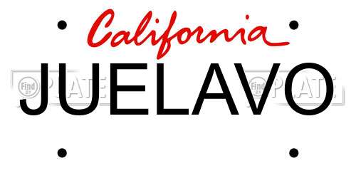 JUELAVO California License Plate