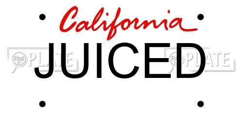 JUICED California License Plate