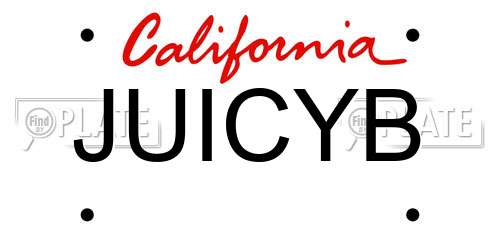 JUICYB California License Plate