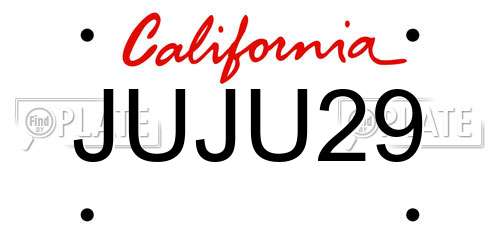 JUJU29 California License Plate