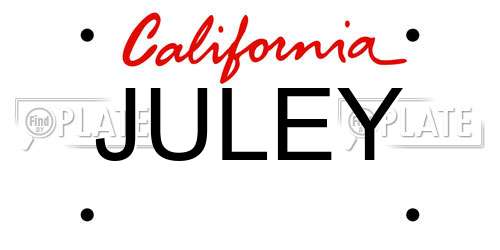 JULEY California License Plate