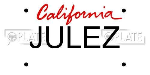 JULEZ California License Plate