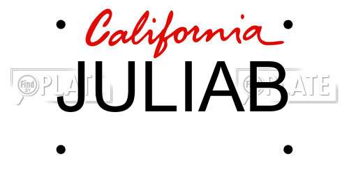 JULIAB California License Plate