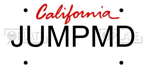 JUMPMD California License Plate