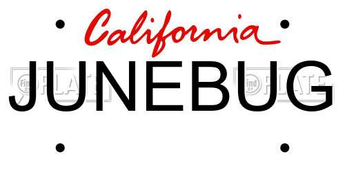 JUNEBUG California License Plate