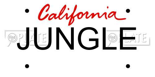 JUNGLE California License Plate