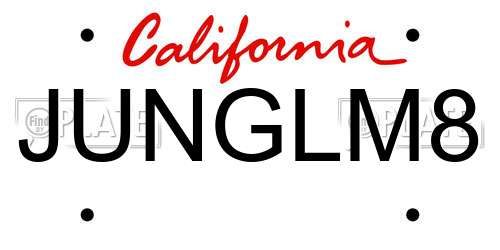JUNGLM8 California License Plate