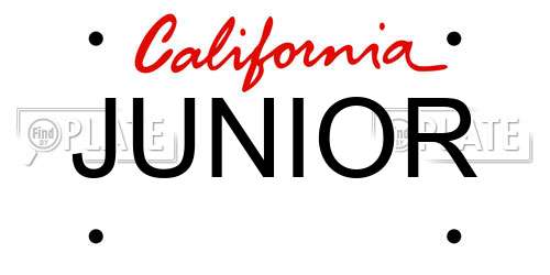 JUNIOR California License Plate