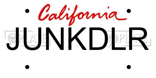 JUNKDLR California License Plate
