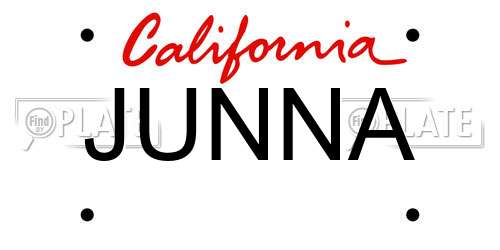 JUNNA California License Plate
