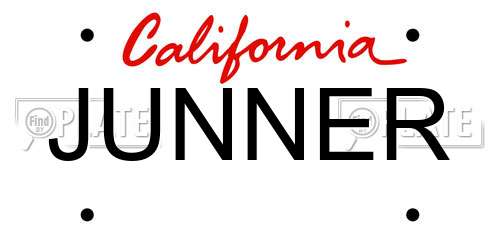 JUNNER California License Plate