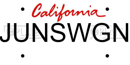 JUNSWGN California License Plate