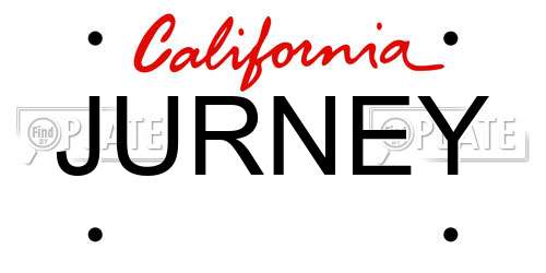 JURNEY California License Plate