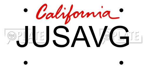 JUSAVG California License Plate